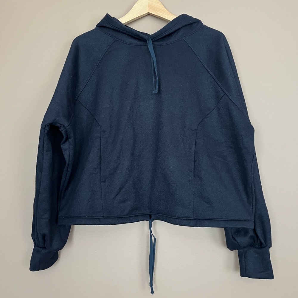 {Prana} Ziller Hooded Sweatshirt Wool Blend in Navy - Womens Medium - NWT
